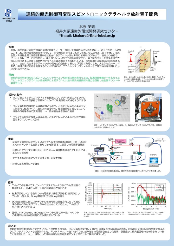 連続的偏光制御可変型スピントロニックテラヘルツ放射素子開発